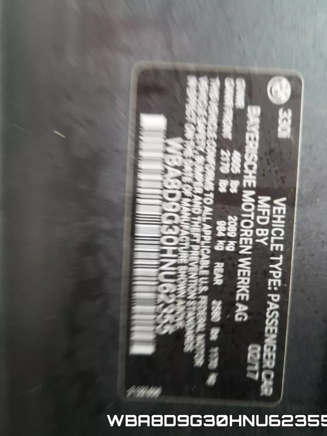 WBA8D9G30HNU62355 фото 2