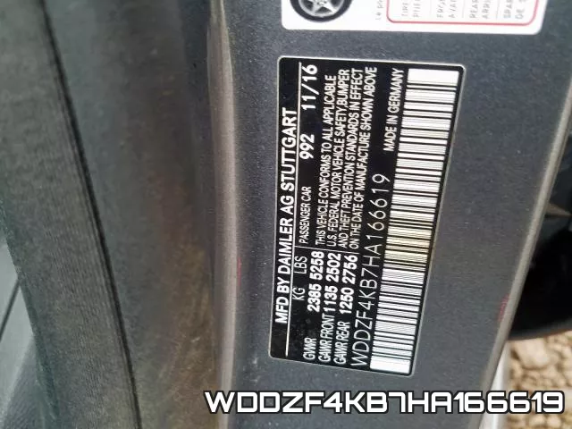 WDDZF4KB7HA166619 фото 2