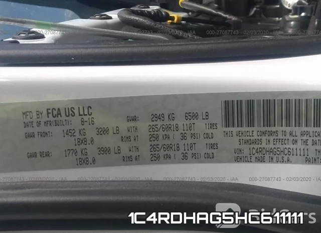 1C4RDHAG5HC611111 фото 10