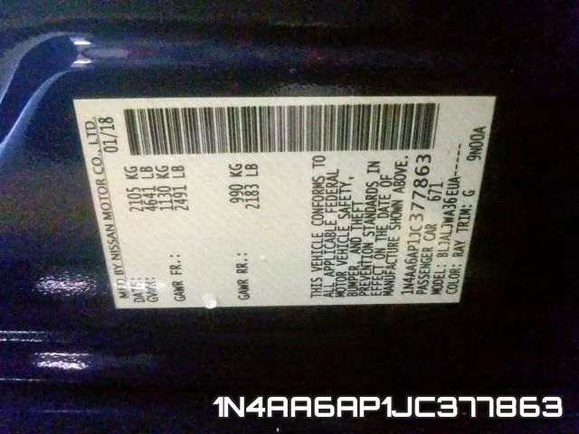 1N4AA6AP1JC377863 фото 2