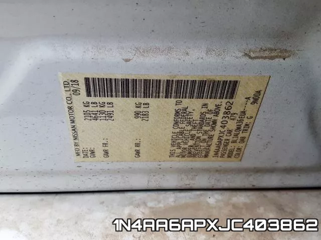 1N4AA6APXJC403862 фото 2