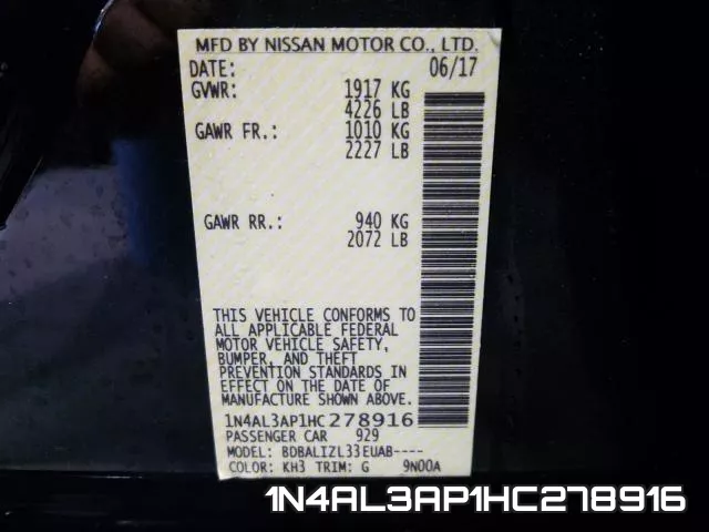 1N4AL3AP1HC278916 фото 2