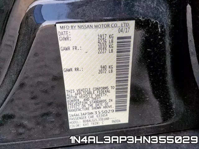 1N4AL3AP3HN355029 фото 2