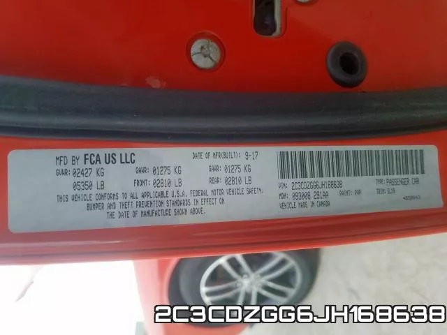 2C3CDZGG6JH168638 фото 2