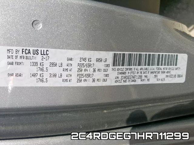 2C4RDGEG7HR711299 фото 2