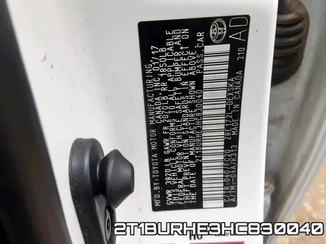 2T1BURHE3HC830040 фото 2
