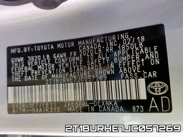 2T1BURHE7JC057269 фото 2
