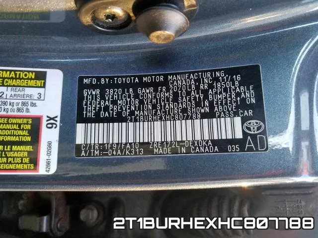 2T1BURHEXHC807788 фото 2