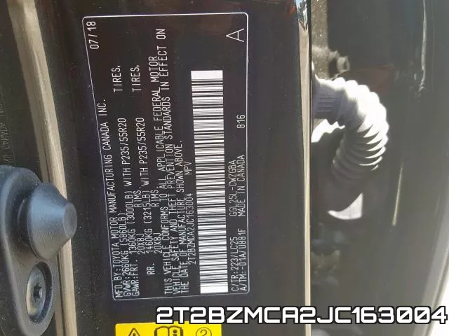 2T2BZMCA2JC163004 фото 2