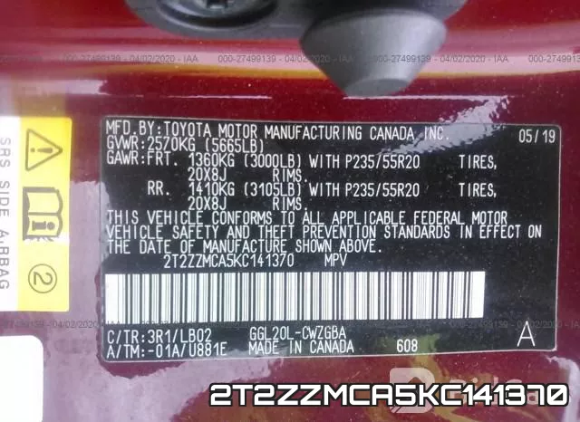 2T2ZZMCA5KC141370 фото 10