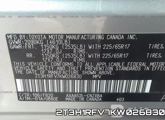 2T3H1RFV7KW026830 фото 10