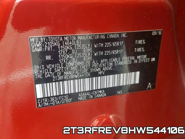 2T3RFREV8HW544106 фото 2