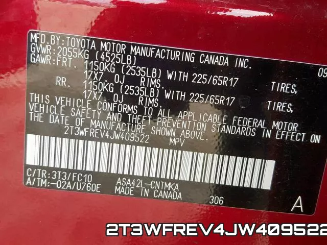 2T3WFREV4JW409522 фото 2