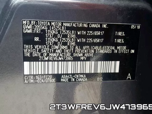 2T3WFREV6JW473965 фото 2