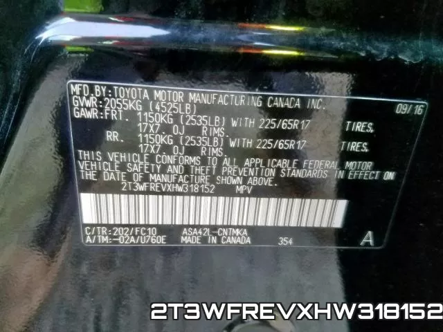 2T3WFREVXHW318152 фото 2