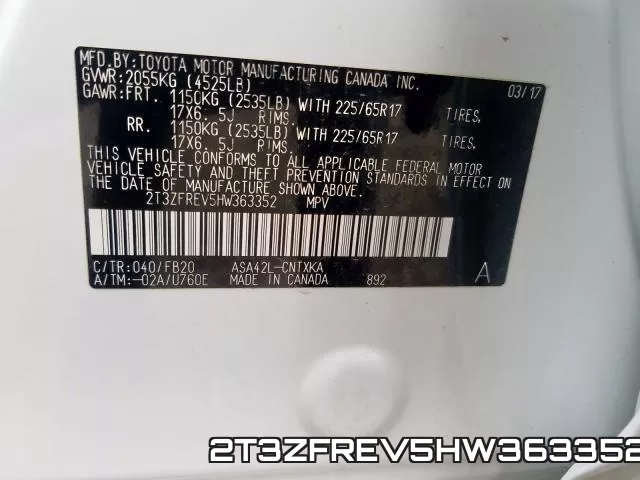 2T3ZFREV5HW363352 фото 2