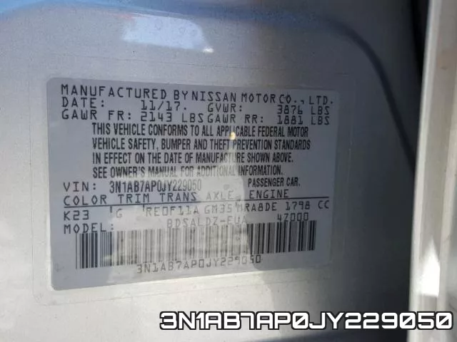3N1AB7AP0JY229050 фото 2