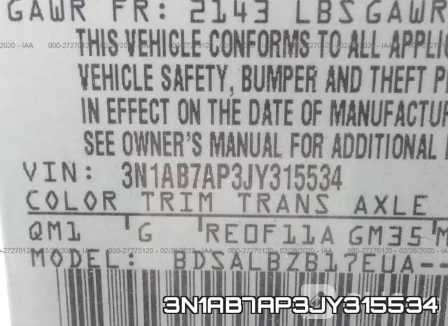 3N1AB7AP3JY315534 фото 10