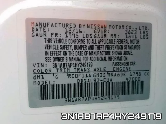 3N1AB7AP4HY249179 фото 2