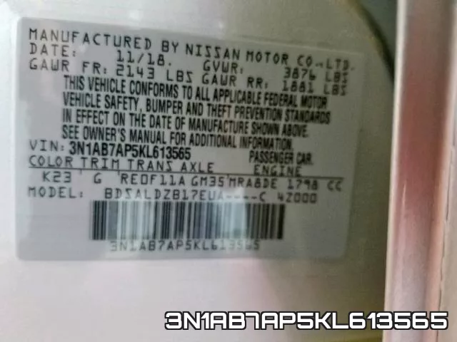 3N1AB7AP5KL613565 фото 2