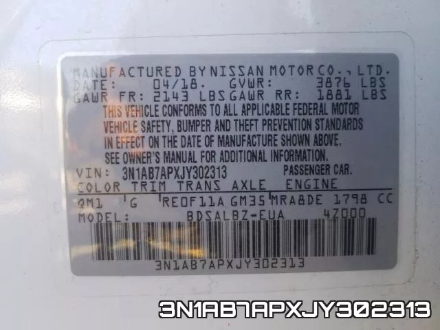 3N1AB7APXJY302313 фото 2