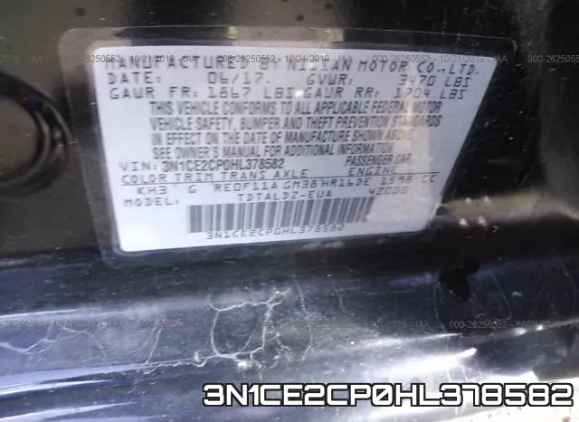 3N1CE2CP0HL378582 фото 10