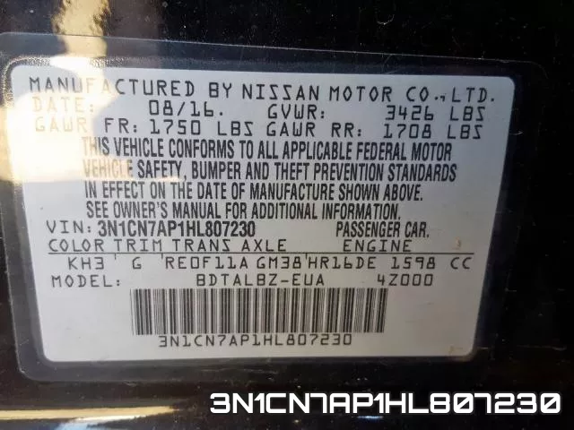 3N1CN7AP1HL807230 фото 2