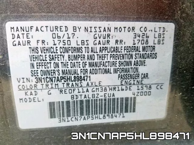 3N1CN7AP5HL898471 фото 2