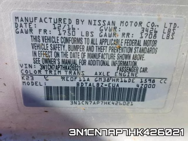 3N1CN7AP7HK426021 фото 2