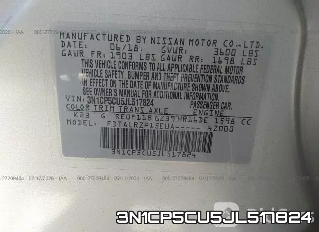 3N1CP5CU5JL517824 фото 10