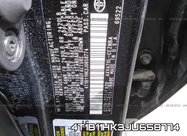 4T1B11HK3JU658774 фото 10