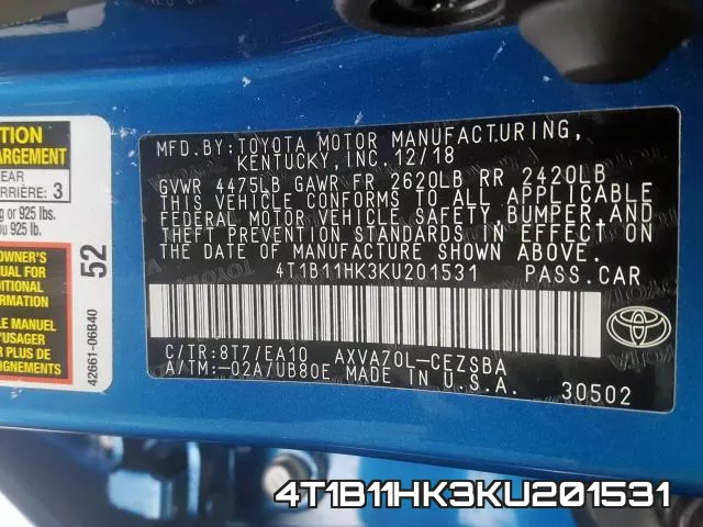 4T1B11HK3KU201531 фото 2