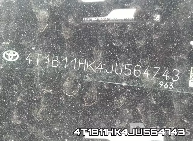 4T1B11HK4JU564743 фото 10