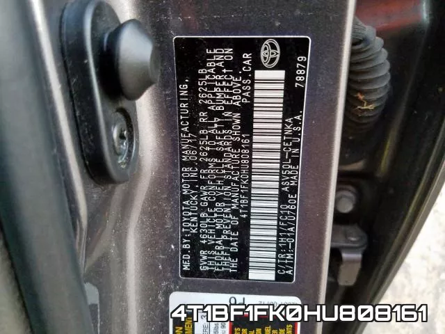 4T1BF1FK0HU808161 фото 2