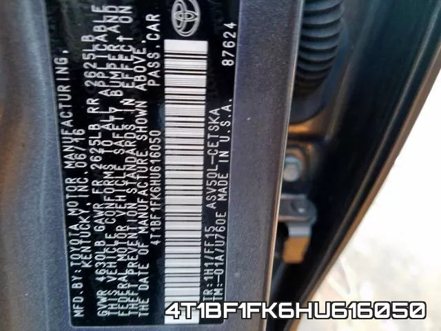 4T1BF1FK6HU616050 фото 2