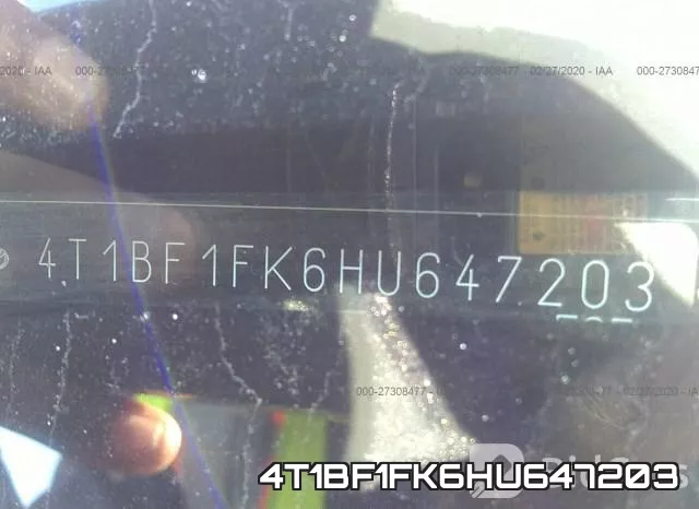 4T1BF1FK6HU647203 фото 10