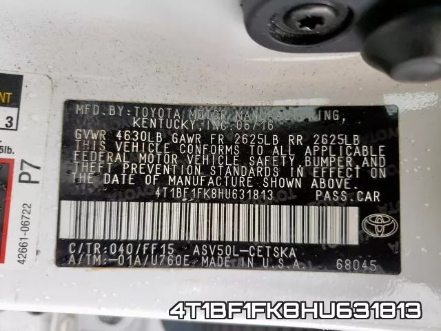 4T1BF1FK8HU631813 фото 2