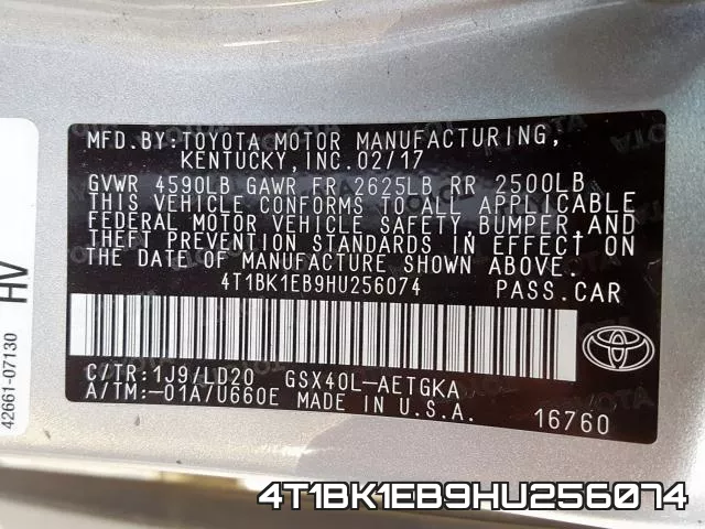 4T1BK1EB9HU256074 фото 2