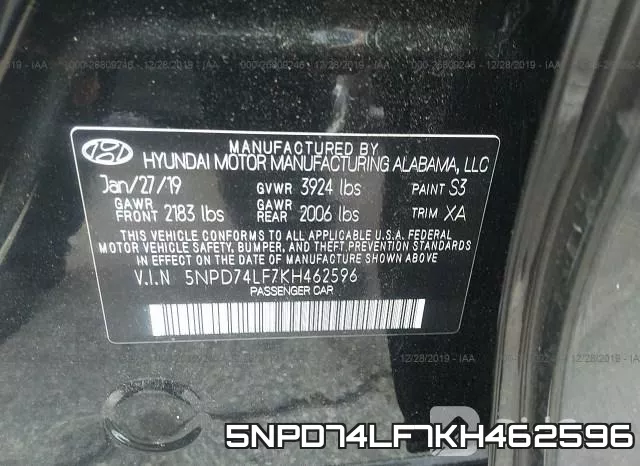 5NPD74LF7KH462596 фото 10