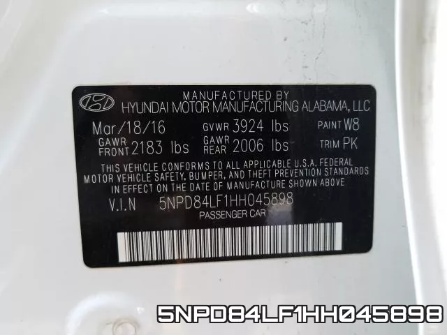 5NPD84LF1HH045898 фото 2