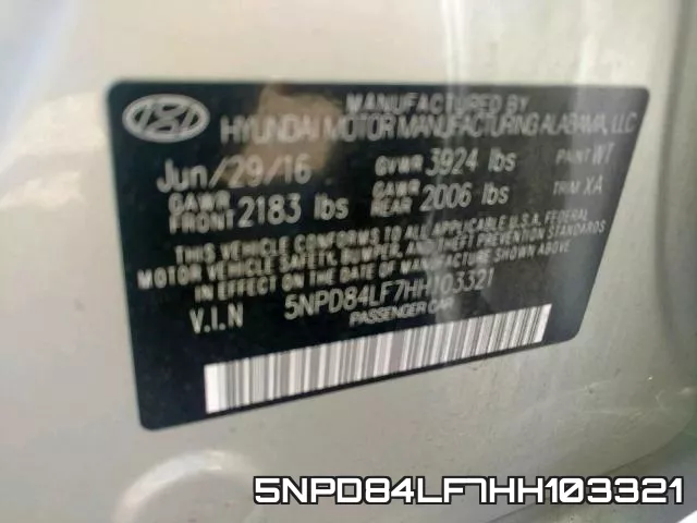 5NPD84LF7HH103321 фото 2