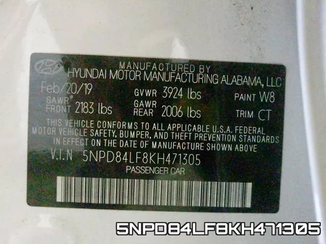 5NPD84LF8KH471305 фото 2