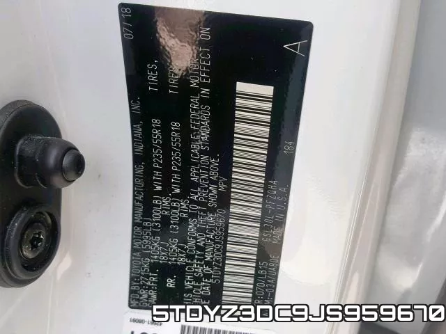 5TDYZ3DC9JS959670 фото 2