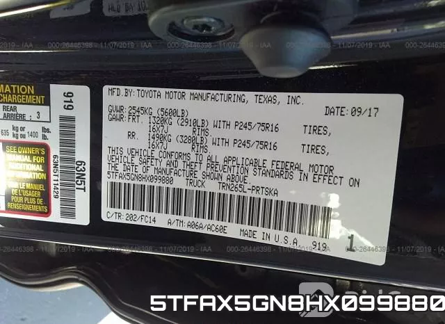 5TFAX5GN8HX099880 фото 10