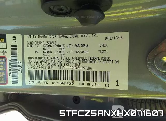 5TFCZ5ANXHX071607 фото 10