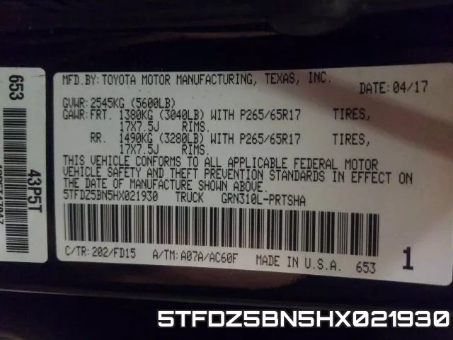 5TFDZ5BN5HX021930 фото 2