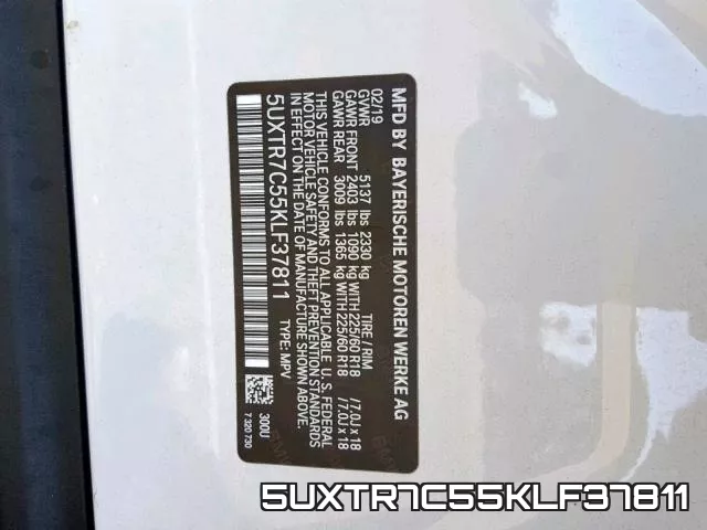 5UXTR7C55KLF37811 фото 2