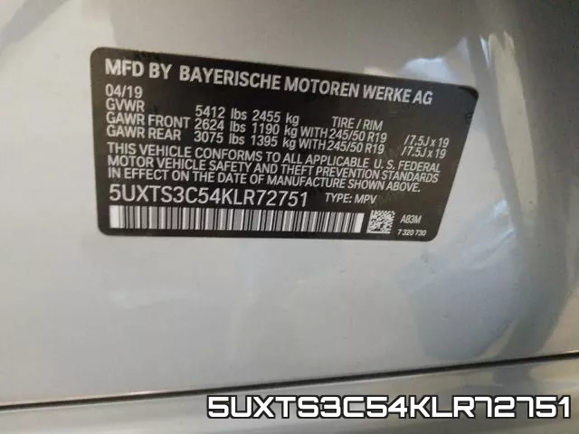 5UXTS3C54KLR72751 фото 2