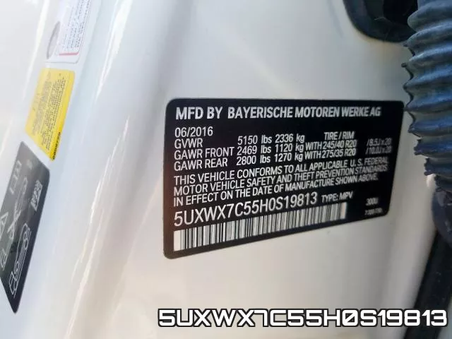 5UXWX7C55H0S19813 фото 2