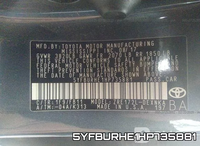 5YFBURHE1HP735881 фото 10
